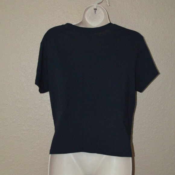 Sz M AGOLDE Black Cropped Short Sleeve Tee T-Shirt - Picture 4 of 5